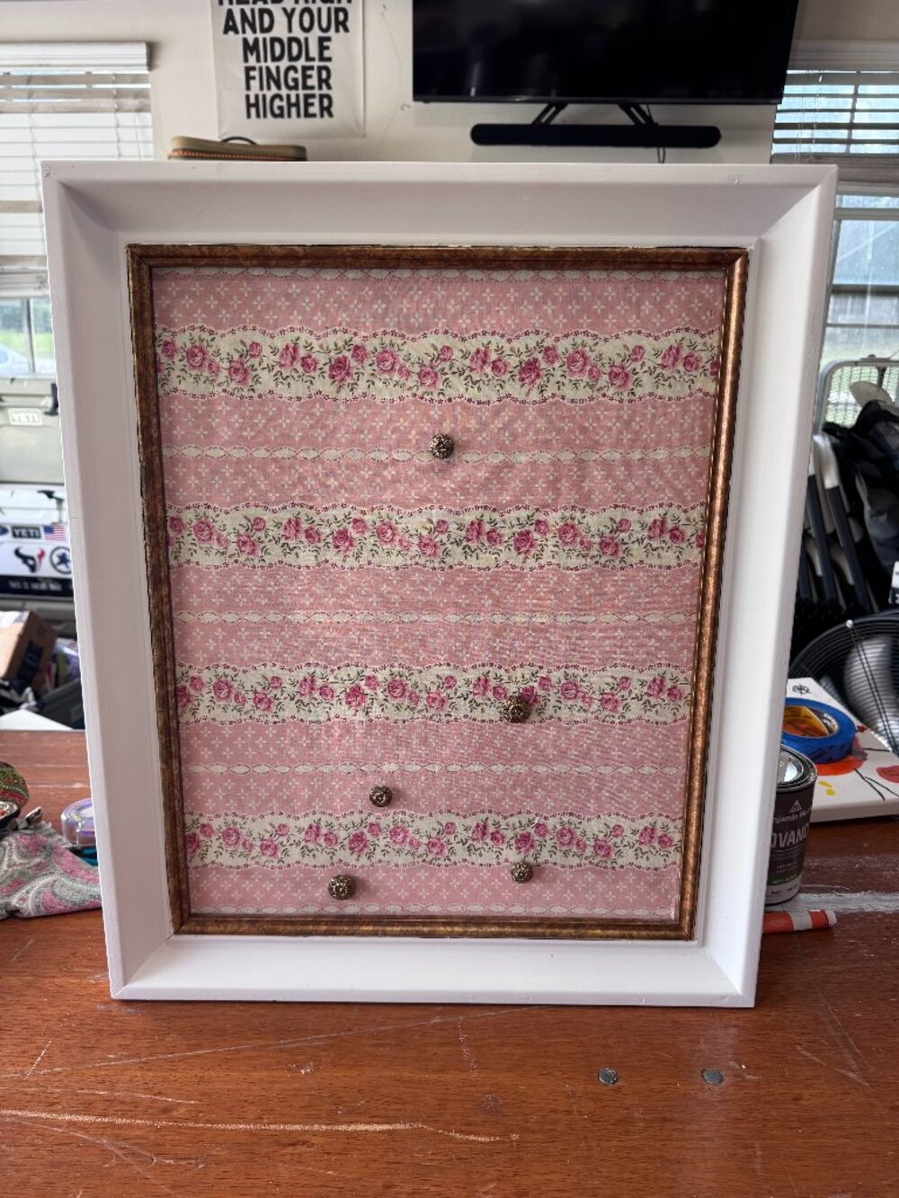 Restored white vintage frame